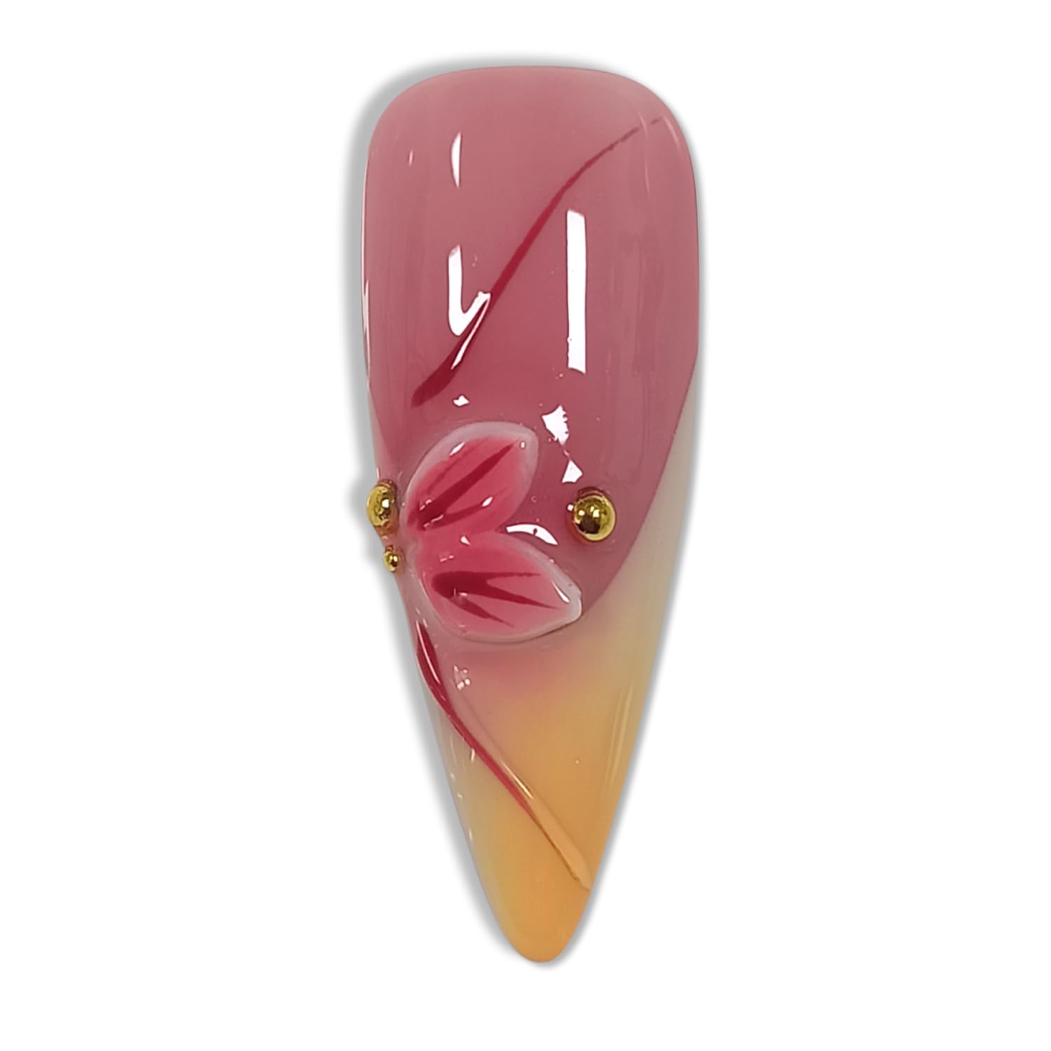 Hantyer Handmade Press On Nails Long Stiletto Edition 10pcs False Nails For Women(#727)