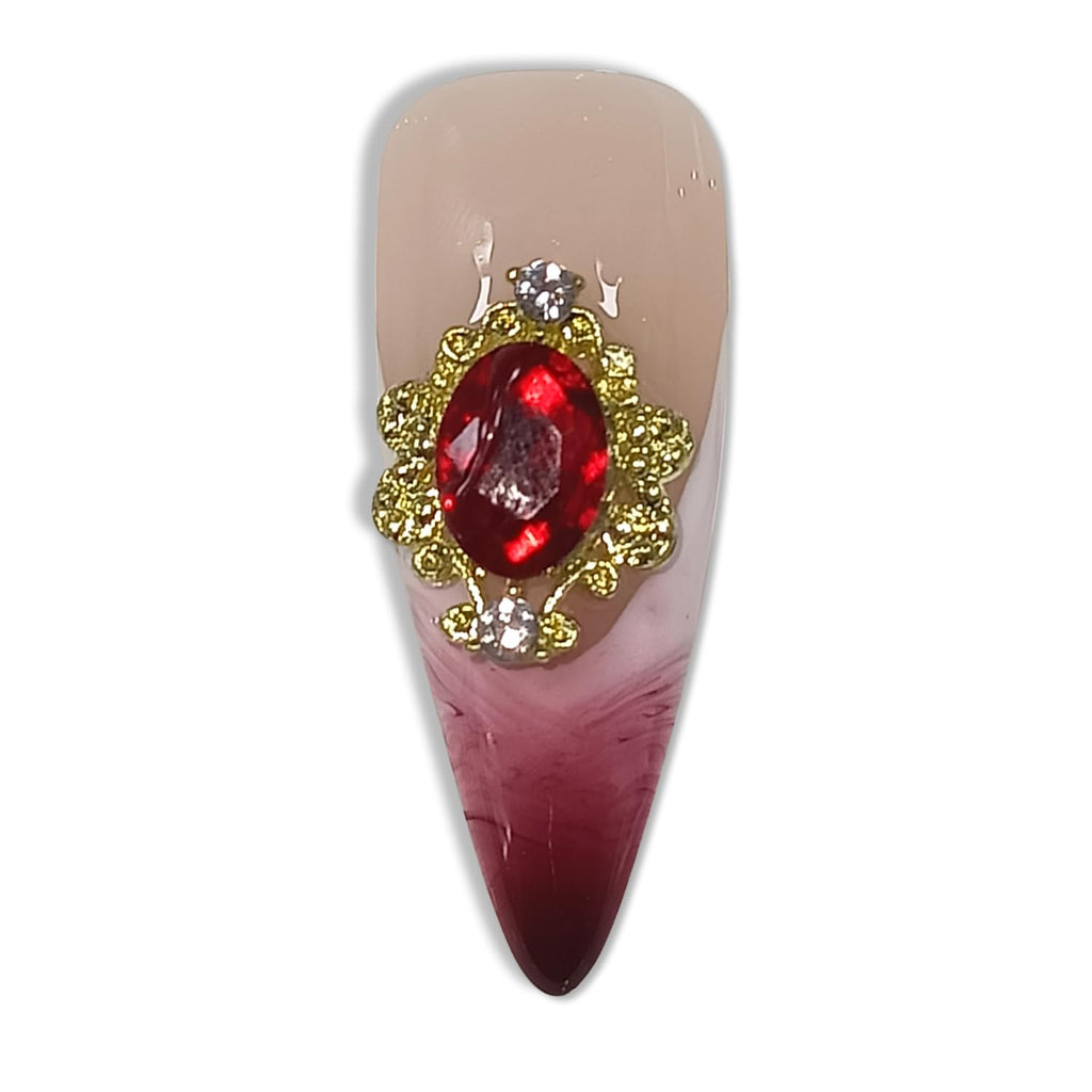 Handmade Press On Nails Long Stiletto Edition 10pcs False Nails For Women(#710)