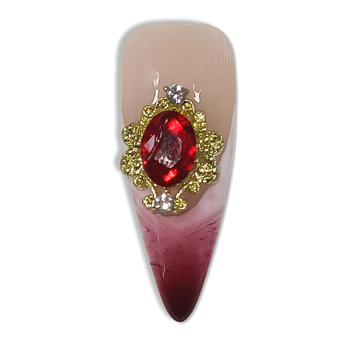 Handmade Press On Nails Long Stiletto Edition 10pcs False Nails For Women(#710)