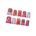 Hantyer 10pcs Short Duck Nails, Pink Leopard French Tip Press on Nails with 3D Floral & Gold Seashells, Glossy Glam Fake Nails, Reusable False Nails for Women Beach Party Vacation
