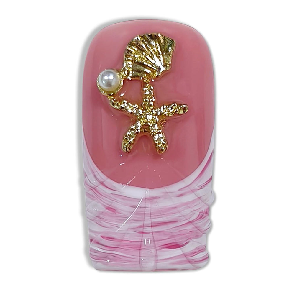 Hantyer Wine Red Ombre French Press Nails, Medium Square Fake Nail