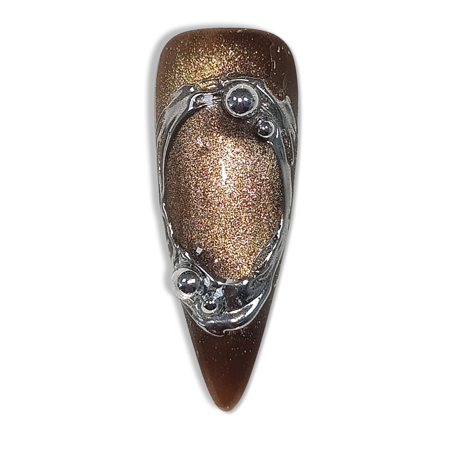 Hantyer Handmade Press On Nails Long Stiletto Edition 10pcs False Nails For Women (#698)